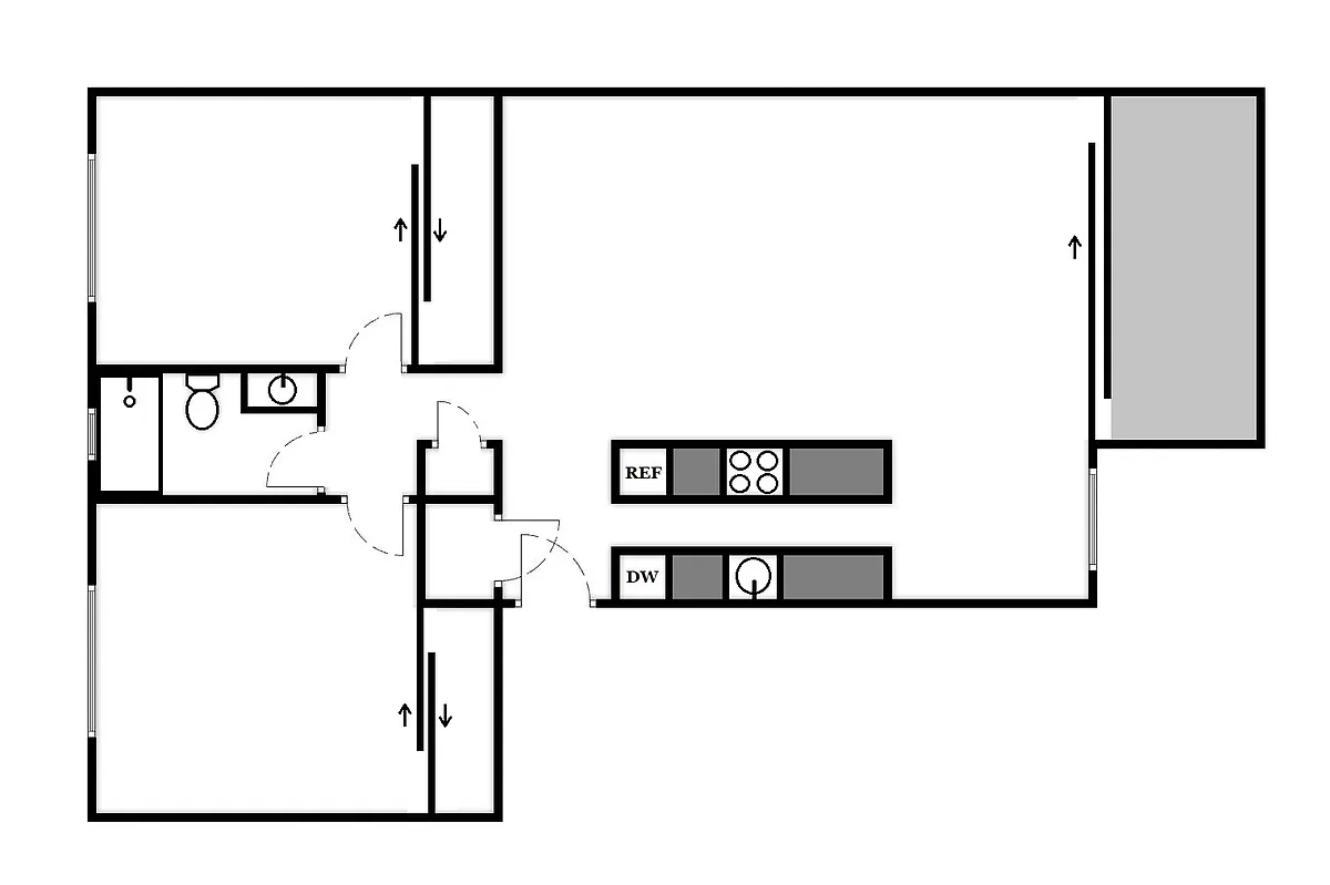 Floor plan 2 Bed / 1 Bath: Type D