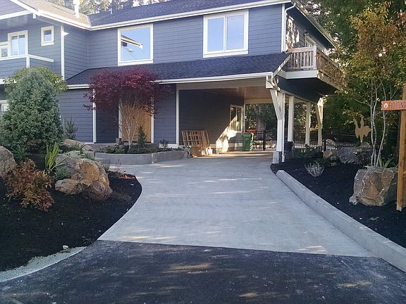 New concrete driveway