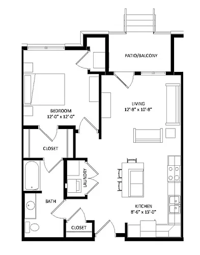 Floor plan 1 Bedroom A1