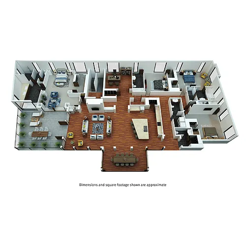 Floor plan Penthouse 4 Bedroom / 4.5 Bath