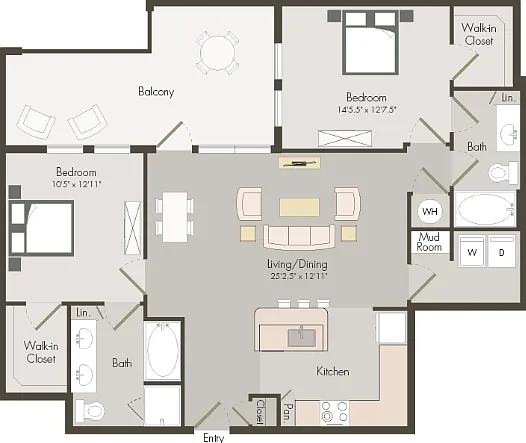 B2 | 2 bed 2 bath | 1213 sq ft B2 | 2 bed 2 bath | 1213 sq ft
