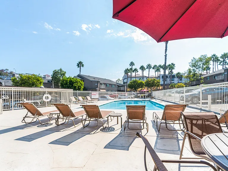 The Outdoor Community Swimming Pool at Meadow Creek Apartments in San Marcos, CA