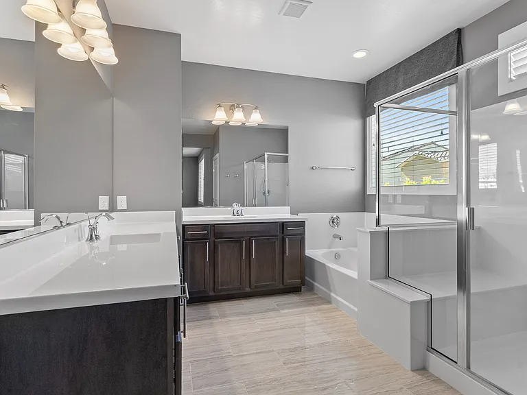 masterbath, sunken tub, shower stall