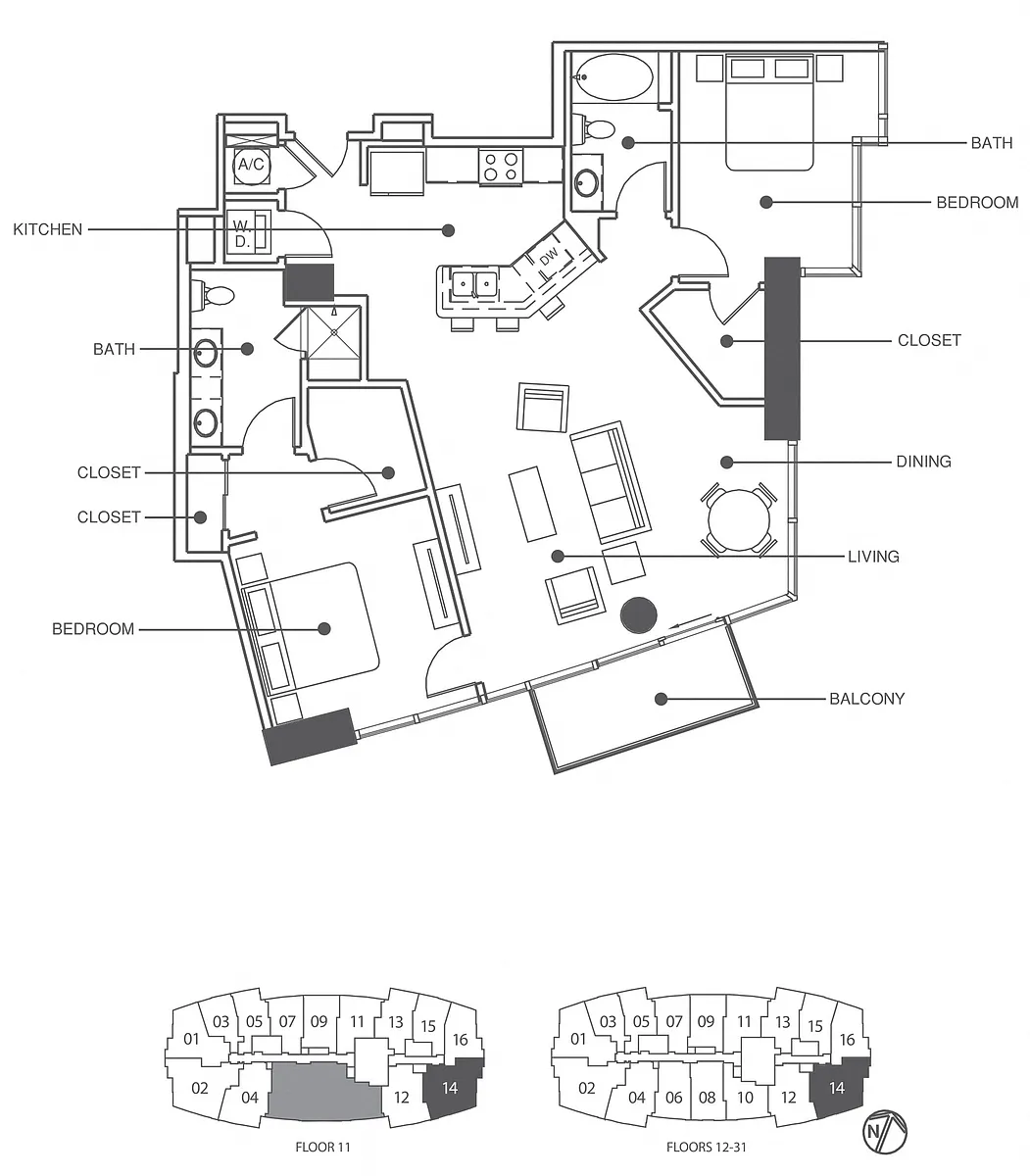 Floor plan Residence 14 - Classic