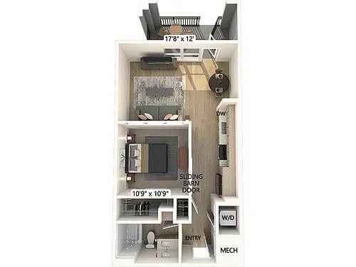 Floor plan S1-645sf