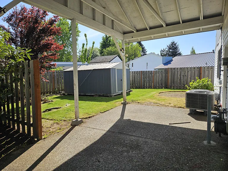 side yard and covered parking