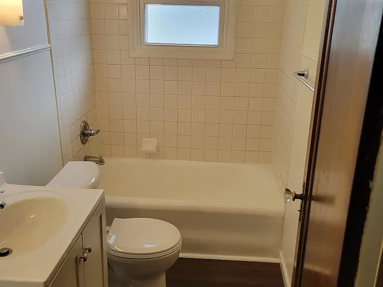 Bathroom with new frosted window.