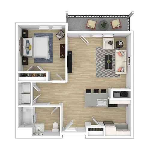 Floor plan 1K