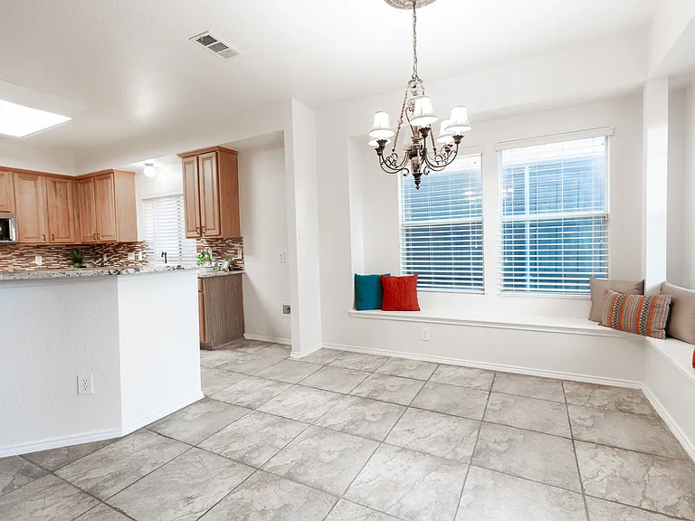 Breakfast nook open to kitchen