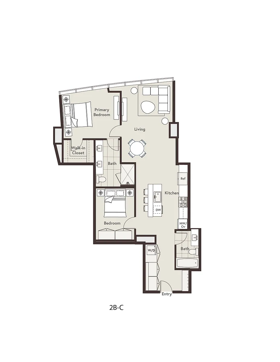 Floor plan 2B-C