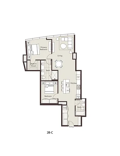 Floor plan 2B-C