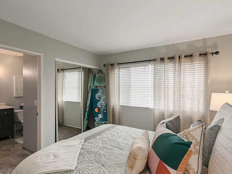 Master bedroom with in-suite bathroom.