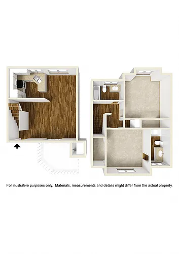 Floor plan 2 Bedrooms, 2 Bathrooms A