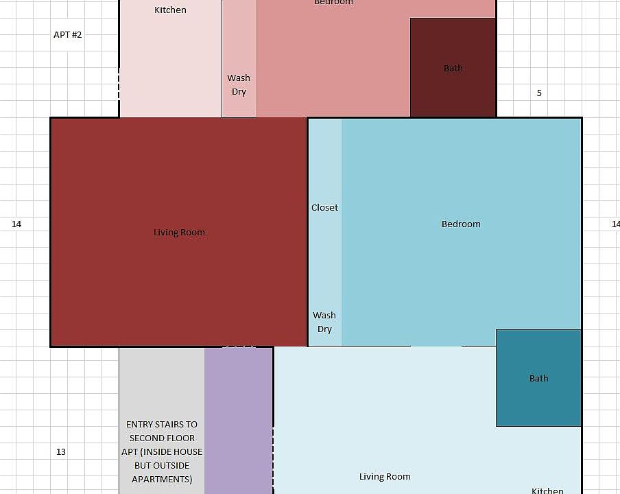 Apt #1 Floor Plan Blue