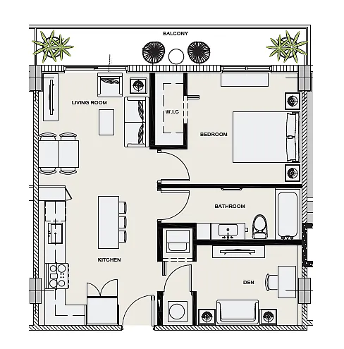 Floor plan A2 + Den