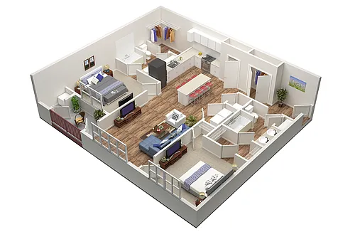 Floor plan 2 bed, 2 bath
