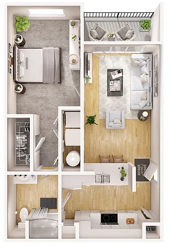 Floor plan 1A w/ Patio