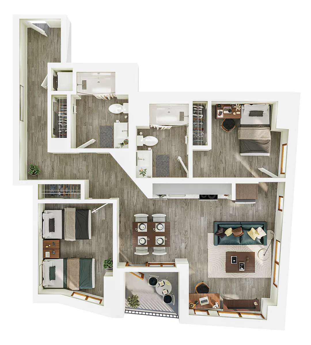 Floor plan 2 Bedroom B6