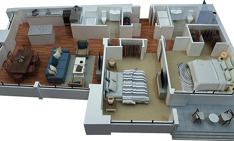 C8 floor plan Flats at East Bank