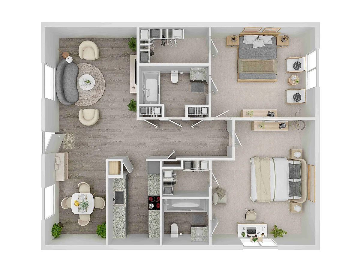Floor plan 2X2-E