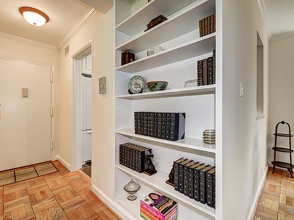 Entry Foyer with Built-in Bookcase
