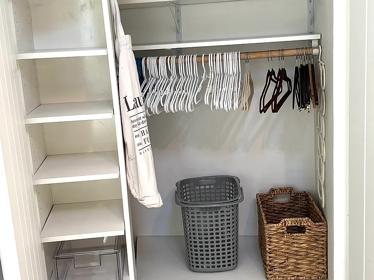 There are two separate closets inside the guesthouse