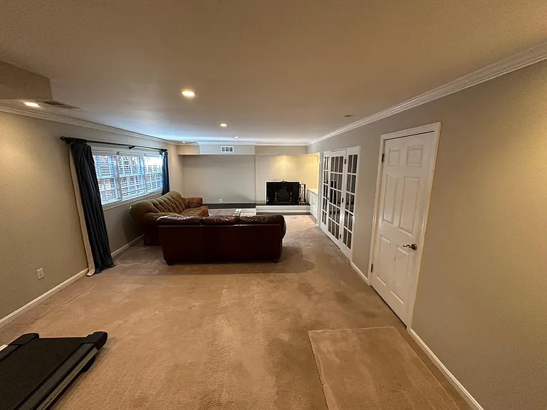 Basement with Wood-Burning Fireplace
