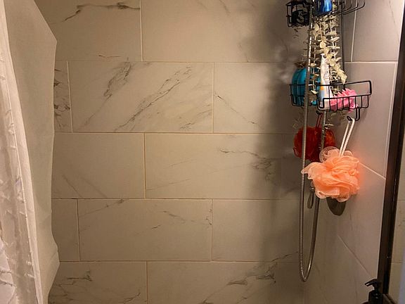 Bathroom with new shower