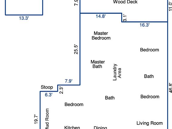 Floor plan of house and detached garage