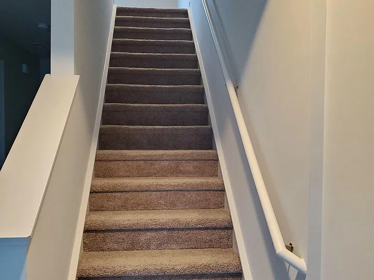 Carpeted stairs
