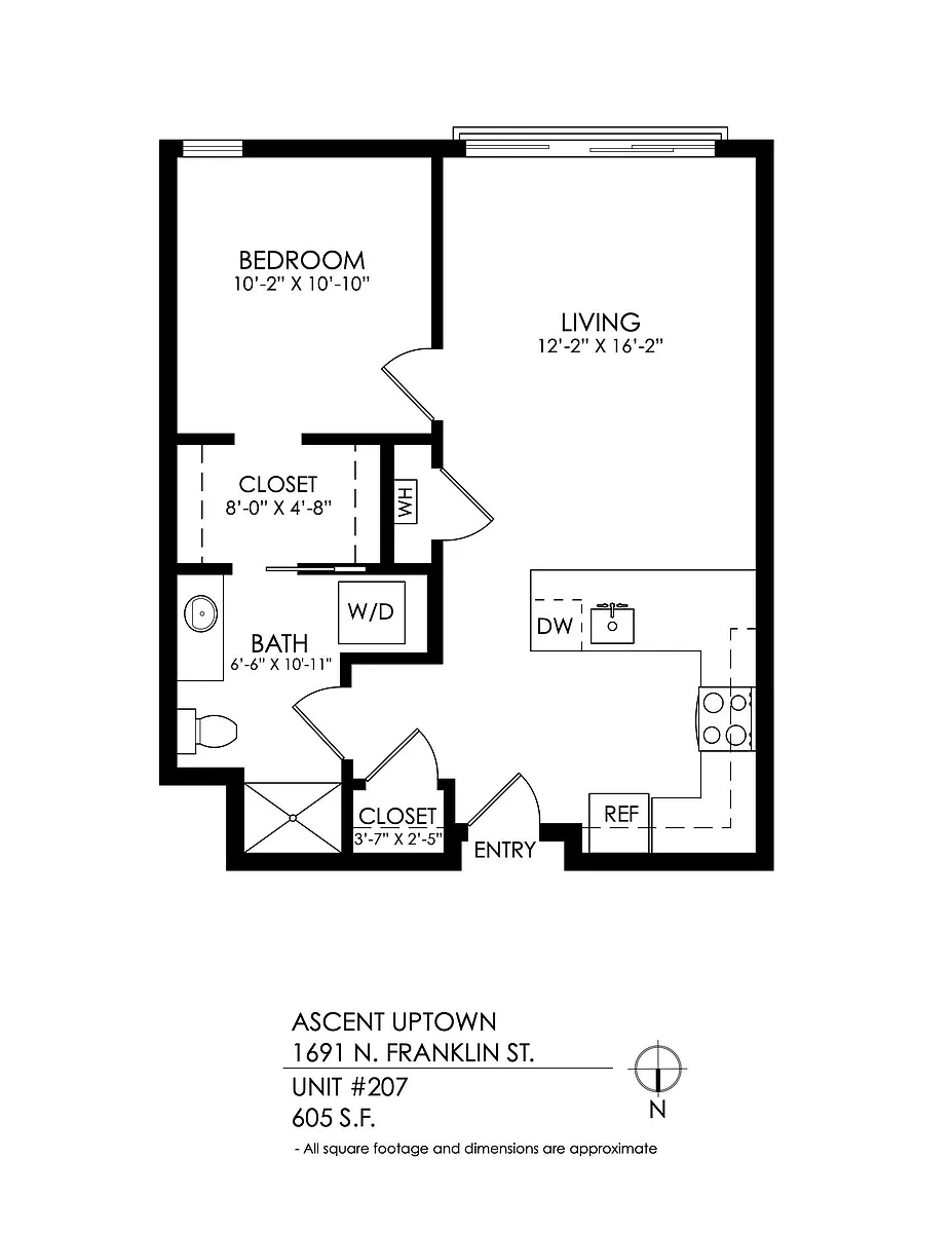 Floor plan 1 Bedroom, 1 Bath