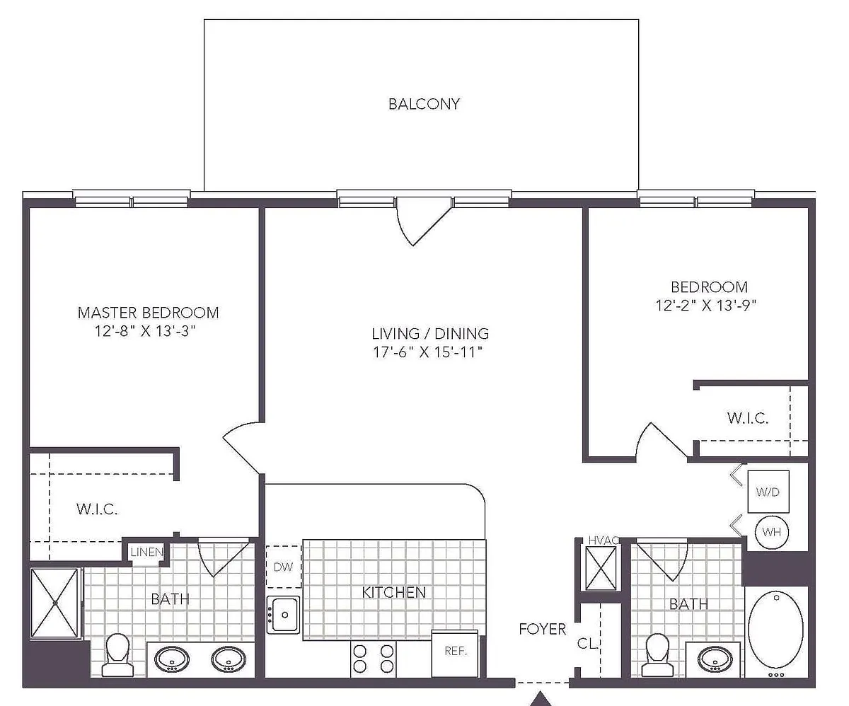 Floor plan 2 Bed/ 2 Bath