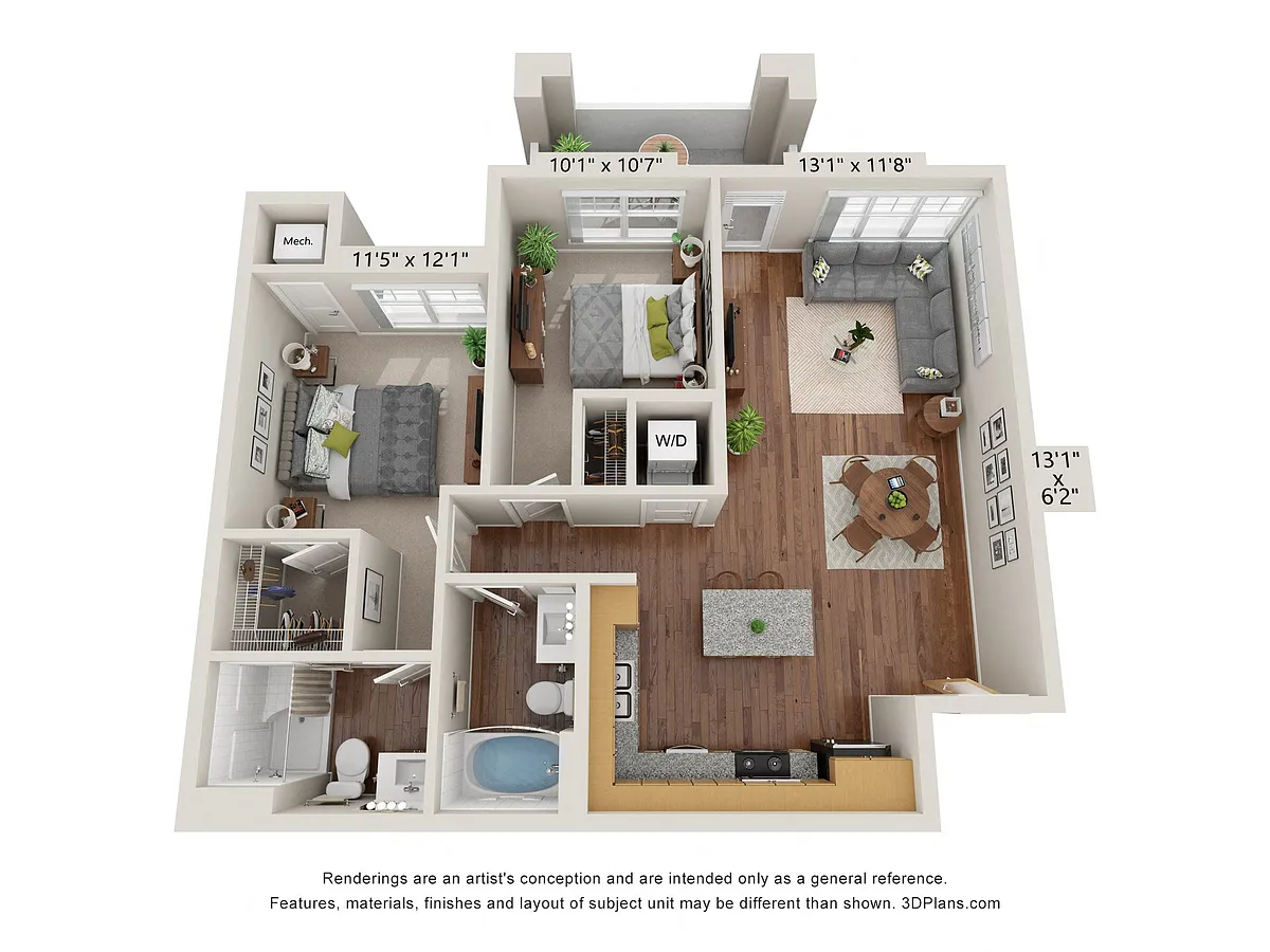 Floor plan Two Bedroom A