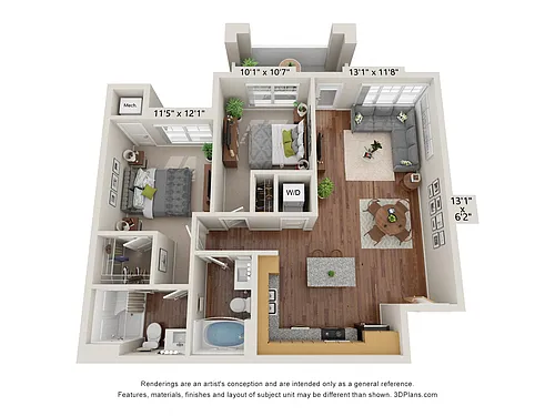 Floor plan Two Bedroom A