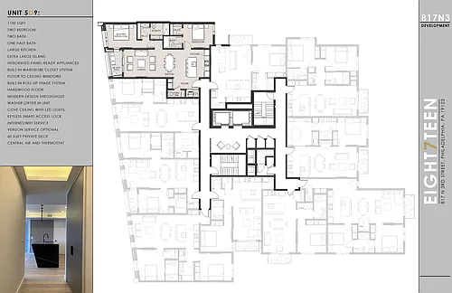 Floor plan 1100 SF 2BR UNIT With BALCONY