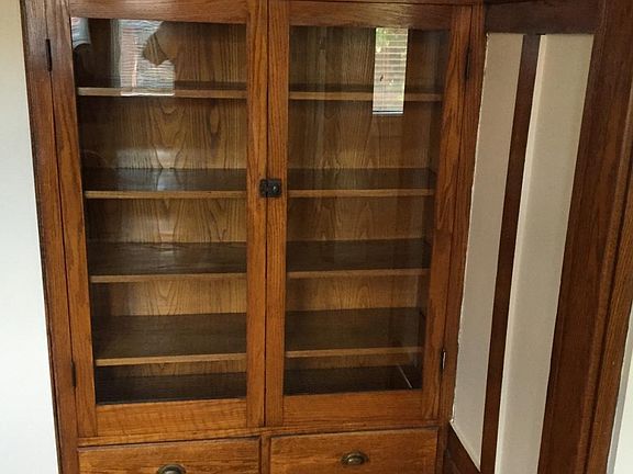 double original oak bookshelves