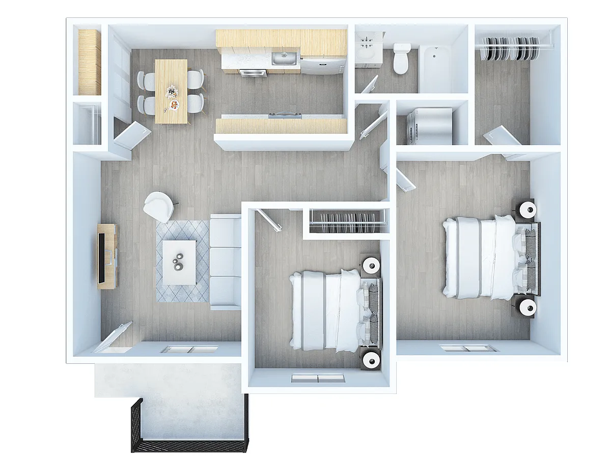 Floor plan Two Bed One Bath