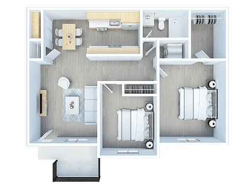 Floor plan Two Bed One Bath