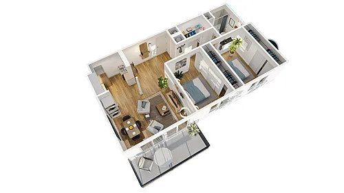 Floor plan 2x1R