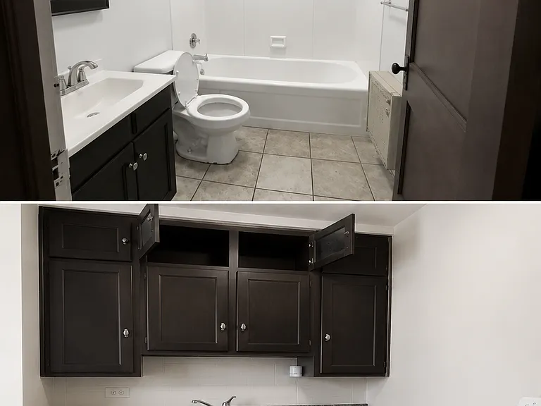 This is a rendering of what the bathroom and kitchen will look like.