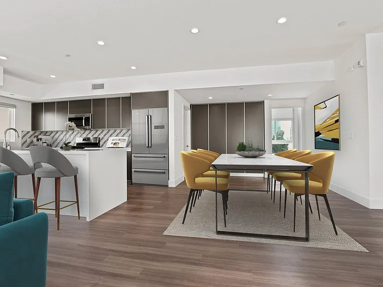 Open-Concept Kitchen, Dining, and Living Room Space