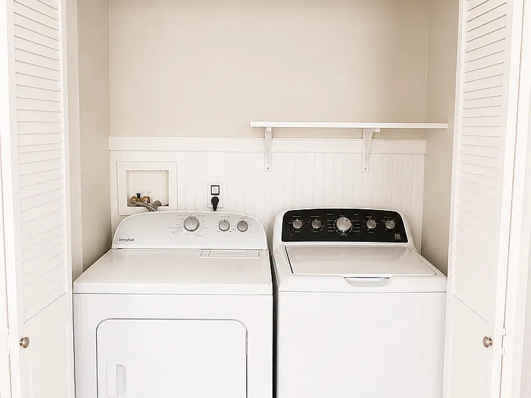 First floor laundry with washer + dryer