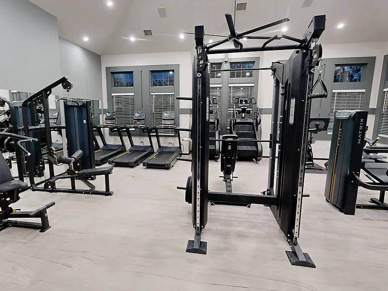 Fully-equipped fitness center with ample cardio and weight equipment