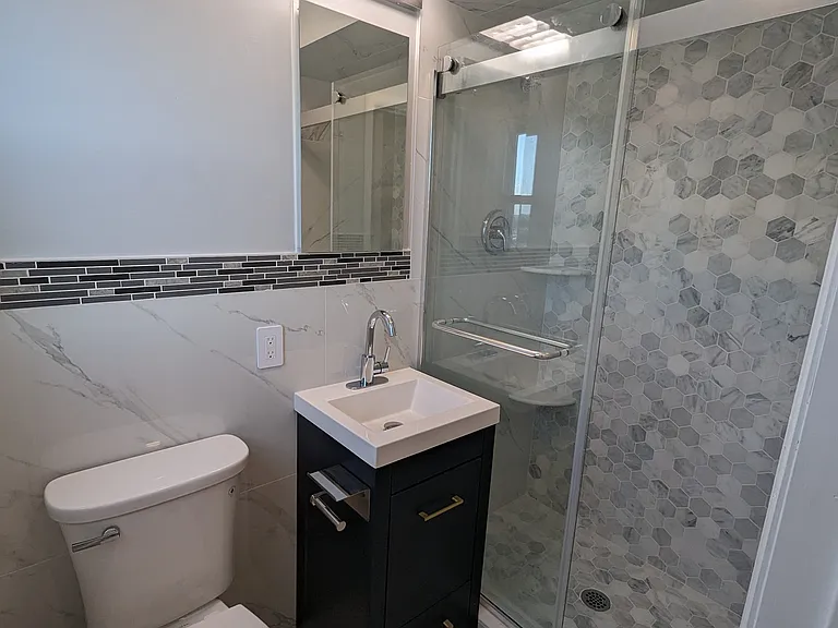 Newly gut-renovated master bath