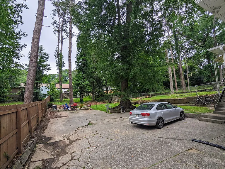 Parking & shared green space.