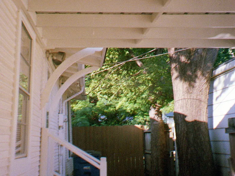 Arbored covered side yard.