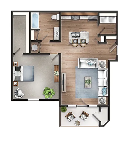 Floor plan 1 Bedroom Premier