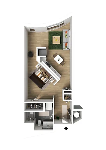 Floor plan Jr. 1 Bedroom Type B