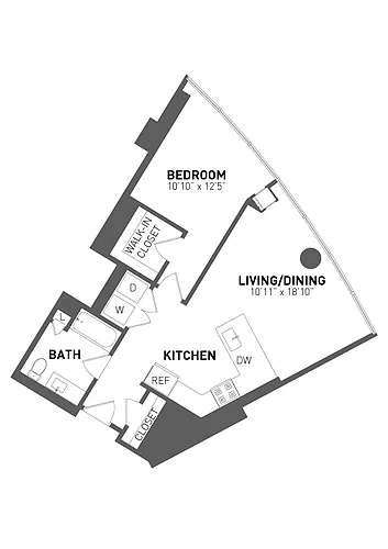 Floor plan 1 Bed 1 Bath-A11