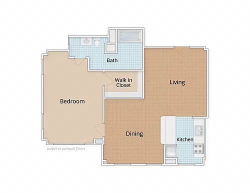 Floor plan Medium One Bedroom